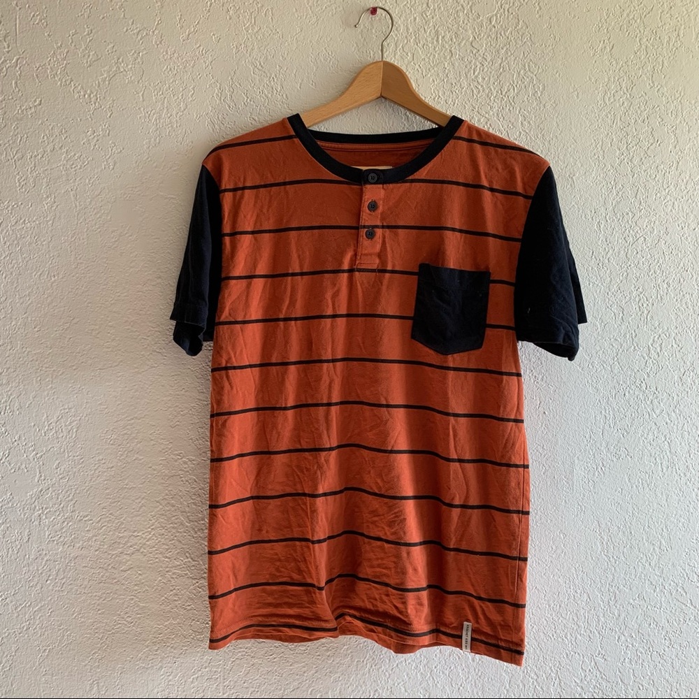 Krochet Kids Orange and Black Striped T Shirt - Picture 2 of 3